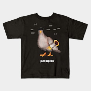 Jazz Pigeon (dark backgrounds) Kids T-Shirt